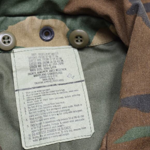 Creative Apparel Men's Jacket Aramid Military Brown Size M Aircrew Cold Camo - Picture 7 of 8